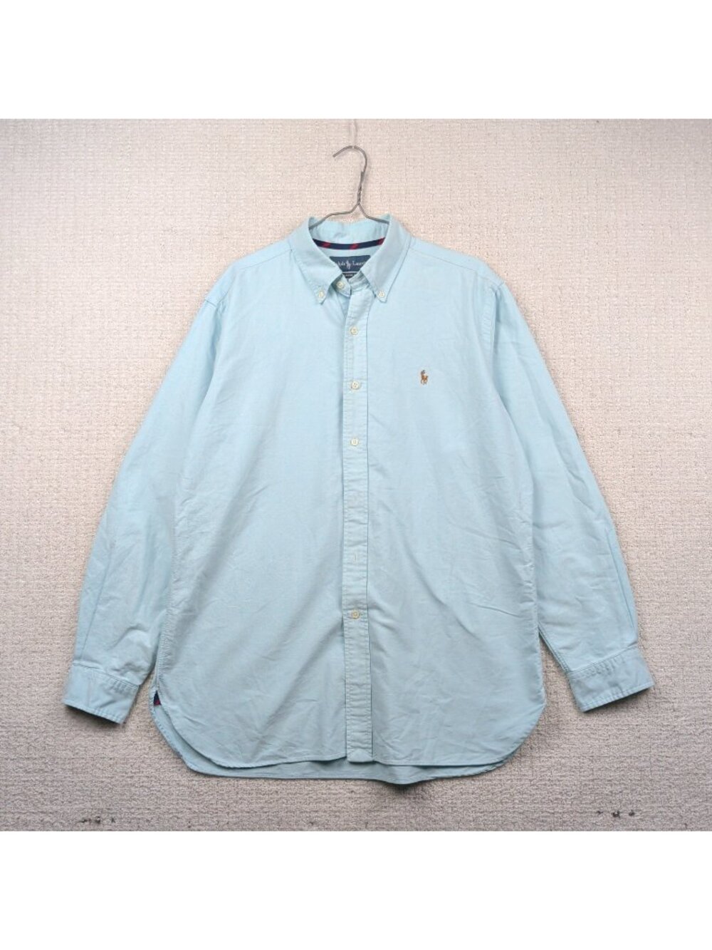 Vintage Polo Ralph Lauren Chambray Shirt Button-Down Mint Baby Blue Sz L Preppy